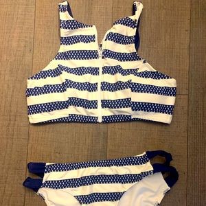 Sailors swim suit two piece set